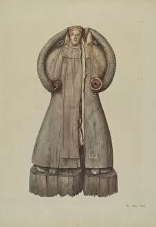 Wood Carving Gallery: Carved Statue of the Virgin Mary, c. 1939. Creator: Vera Van Voris