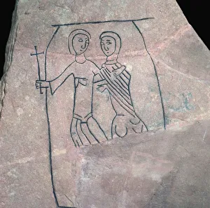 Carved stone with Christian motif