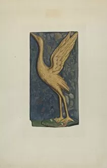 Wading Bird Gallery: Carved Stork, c. 1938. Creator: Betty Fuerst