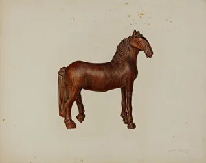 Hester Duany Prints: Carved Toy Horse, 1935 / 1942. Creator: Hester Duany