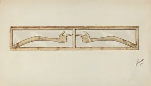 Window Frame Gallery: Carved Transom, c. 1937. Creator: Lawrence Flynn
