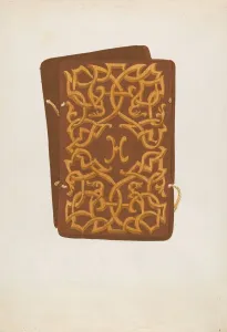Book Cover Gallery: Carved Wood Book Cover, c. 1936. Creator: Natalie Simon