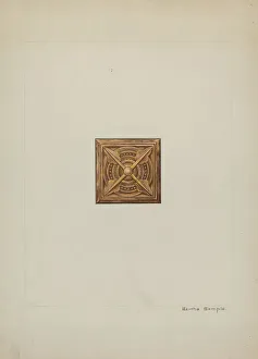 Semple Bertha Prints: Carved Wood Ornament, c. 1937. Creator: Bertha Semple