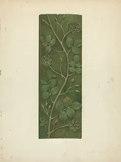 Edward Jewett Prints: Carved Wood Panel, c. 1940. Creator: Edward Jewett