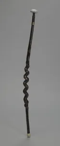 Us Navy Prints: Carved wooden cane owned by Carl Brashear, after 1966. Creator: Unknown