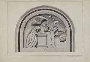 Tombstone Prints: Carving for a Tombstone, c. 1937. Creator: Gordena Jackson