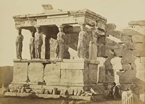 Erechtheion Prints: The Caryatid Porch of the Erechtheion, Athens, 1865. Creator: Konstantinos Dimitriou