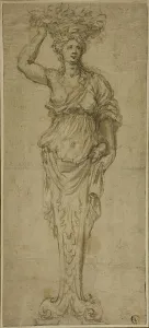 Caryatid Prints: Caryatid (r); Three Sketches: Two Caryatids