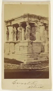 Erechtheion Prints: Caryatids, Athens, late 1850s-1860s. Creator: Konstantinos Dimitriou