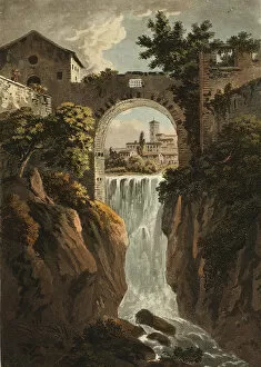 Aquatinthand Coloured Aquatint On Paper Gallery: Cascade of Tivoli, plate thirty-nine from the Ruins of Rome, published February 1, 1798