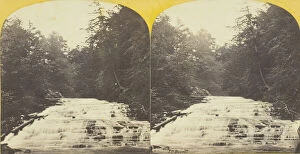 Albumen Print Stereo Collection: Cascadilla Creek, Ithaca, N.Y. 2nd Fall, 1860 / 65. Creator: J. C. Burritt