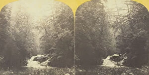 Albumen Print Stereo Collection: Cascadilla Creek, Ithaca, N.Y. Cascade above dam, 1860 / 65. Creator: J. C. Burritt