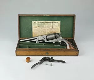 Images Dated 22nd October 2021: Cased Colt Dragoon Model 1848 (1st issue) Revolver, England, 1848 / 68. Creator: Unknown
