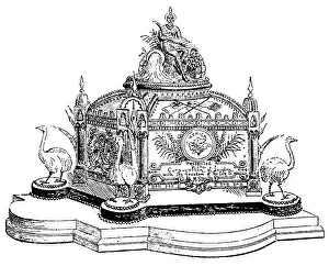 Henry Stanley Prints: Casket of Freedom of City of London presented to Mr. Stanley, 1890. Creator: Unknown