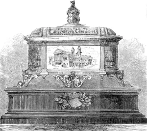 Goldsmiths Silversmiths Company Prints: Casket of Paisley Address to the Right Hon. Sir R. A. Cross, M.P. 1883. Creator: Unknown