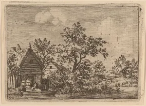 Albert Van Everdingen Gallery: Two Casks in Front of a Cottage, probably c. 1645 / 1656. Creator: Allart van Everdingen