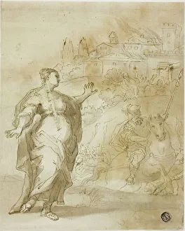 Cassandra Prints: Cassandra Before the Burning City of Troy, n.d. Creator: Unknown