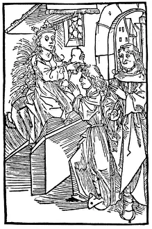 Cassandra, legendary Trojan princess and prophetess, delivering a prophecy