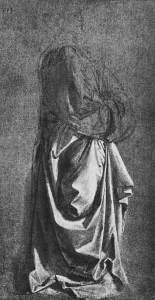 Distemper Prints: Cast of Drapery for a Standing Figure, c1470 (1945). Artist: Leonardo da Vinci