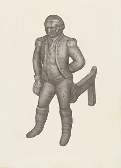 Grubstein Milton Prints: Cast Iron Andiron, c. 1941. Creator: Milton Grubstein