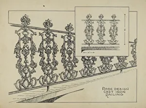 Artists Notes Prints: Cast Iron Balcony, c. 1936. Creator: Thomas Byrne