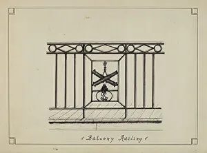 Price Ray Prints: Cast Iron Balcony Rail, 1935/1942. Creator: Ray Price