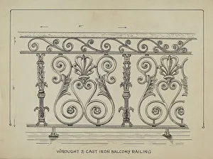 Price Ray Prints: Cast Iron Balcony Rail, c. 1936. Creator: Ray Price
