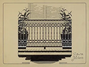 Artists Notes Prints: Cast Iron Balcony Rail, c. 1936. Creator: Thomas Byrne