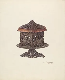 Cast Iron Bank: Merry go Round, c. 1940. Creator: Sarkis Erganian