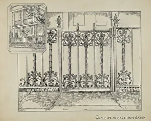 Cast Iron Fence, c. 1936. Creator: Al Curry