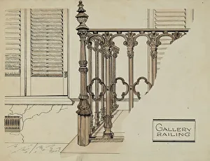 Price Ray Prints: Cast Iron Gallery Rail, c. 1936. Creator: Ray Price