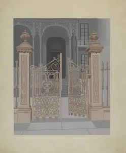 Joseph L Prints: Cast Iron Gate, c. 1936. Creator: Joseph L. Boyd