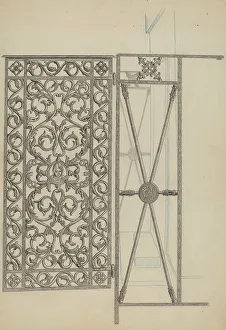 Joseph L Prints: Cast Iron Gate, c. 1936. Creator: Joseph L. Boyd