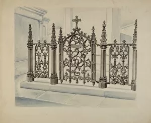 Al Curry Collection: Cast Iron Gate and Fence, c. 1936. Creator: Al Curry