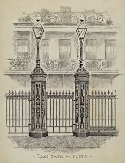 Al Curry Prints: Cast Iron Gate and Fence, c. 1936. Creator: Al Curry