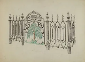 Cast Iron Gate and Fence, c. 1936. Creator: Ray Price