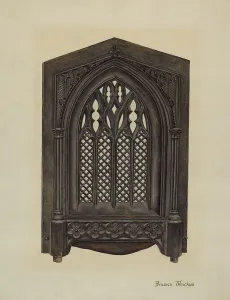 Cast Iron Prints: Cast Iron Gate Front, c. 1941. Creator: Beamon Meacham