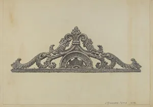 Iams J Howard Prints: Cast Iron Gate Top, 1938. Creator: J. Howard Iams