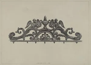 Cast Iron Prints: Cast Iron Gate Top, 1938. Creator: J. Howard Iams