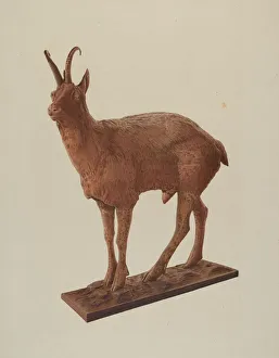 Chabot Lucille Prints: Cast Iron Goat, 1940. Creator: Lucille Chabot
