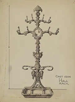 Rack Prints: Cast Iron Hat Rack, c. 1936. Creator: Lucien Verbeke