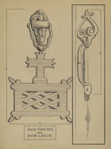 Cast Iron Knocker/Latch, c. 1936. Creator: Al Curry