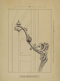 Verbeke Lucien Prints: Cast Iron Lighting Brackets, c. 1936. Creator: Lucien Verbeke