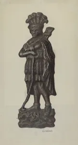 Austin L Prints: Cast Iron Ornament, c. 1940. Creator: Austin L. Davison