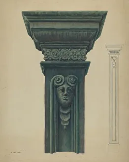Van Voris Cordon Vera Prints: Cast Iron Pillar, 1935 / 1942. Creator: Vera Van Voris