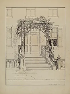 Cast Iron Prints: Cast Iron Porch, c. 1936. Creator: Gilbert Sackerman