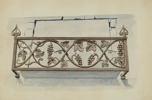 Balcony Rail Prints: Cast Iron Railing, c. 1936. Creator: Lucien Verbeke