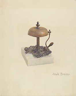 Cast Iron Prints: Cast Iron Table Bell, c. 1941. Creator: Adele Brooks