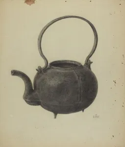 Cast Iron Tea Kettle, c. 1938. Creator: William Schmidt