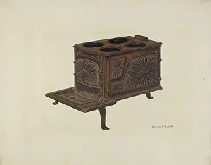 Cast Iron Prints: Cast Iron Toy Stove, c. 1939. Creator: Edmond Lorts